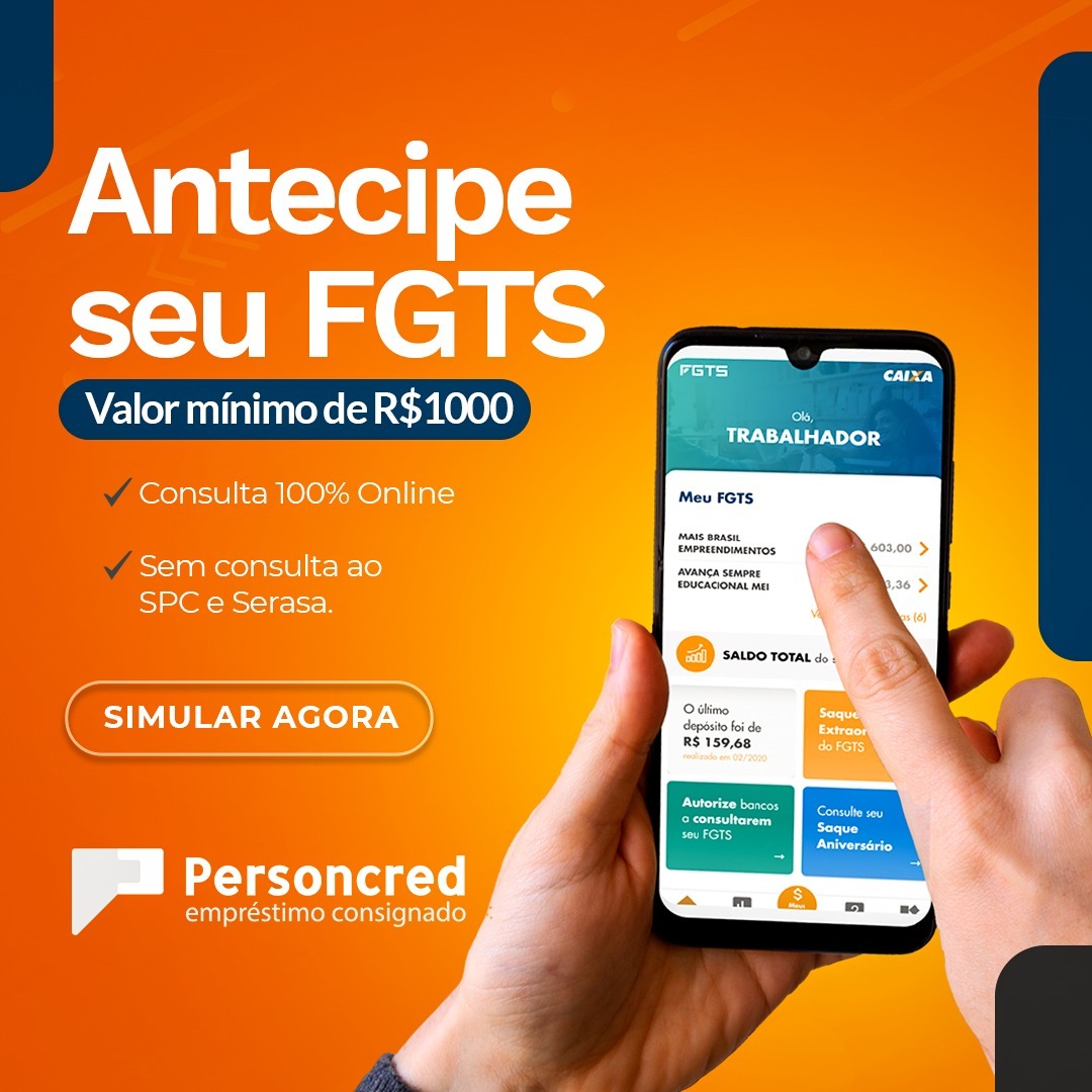 Simulação de FGTS no celular (exemplo ilustrativo)